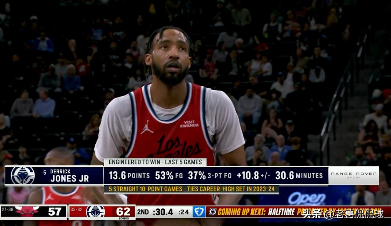 我总是忍不住想夸夸快船大将小琼斯！在今天快船主场以127：117力克公牛的比赛中