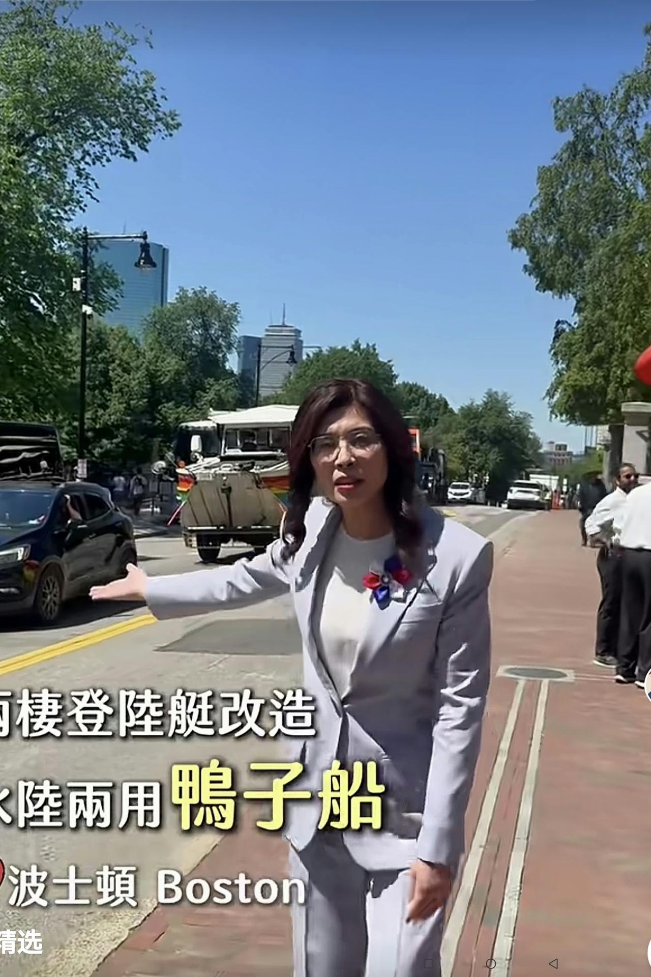 她到美国去了好几天了，也许是没有地方去了，也没有更多的人安排与她见面！于是，她