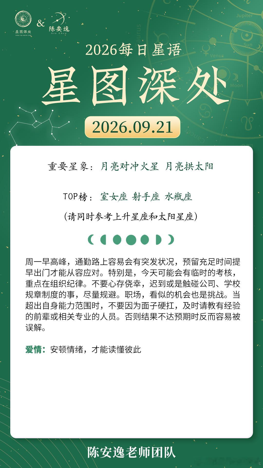 星图深处9月21日日运陈安逸星座星座​​​
