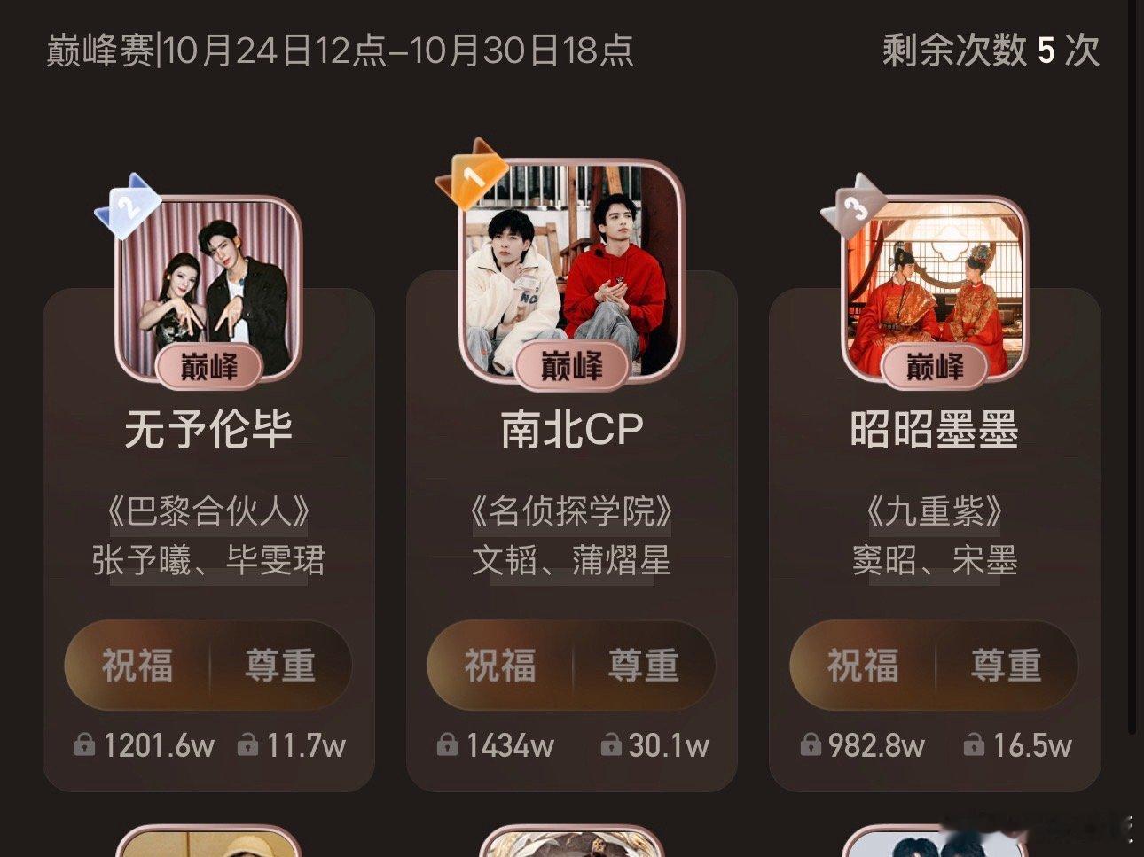 南北你们没有被邀请微博视界大会阵容官宣，居然没有cp榜第一的南北，蒲熠星和郭文