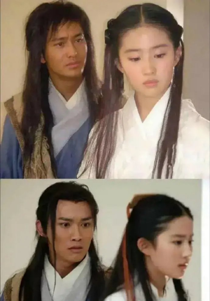 当年“杨过”和刘亦菲的试镜照~～而黄晓明和聂远都面试过！！