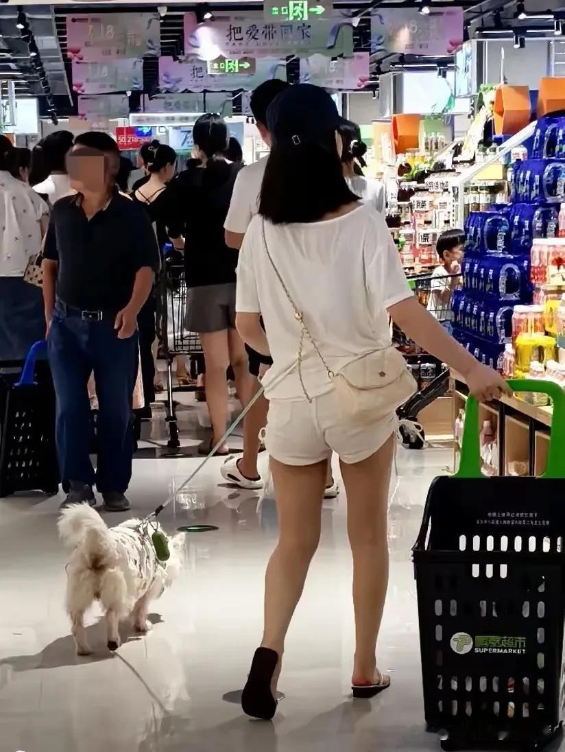 “超市是卖食品和菜的地方，不是遛狗的地方！在家里圈养那是你自己的事，你愿意！超市
