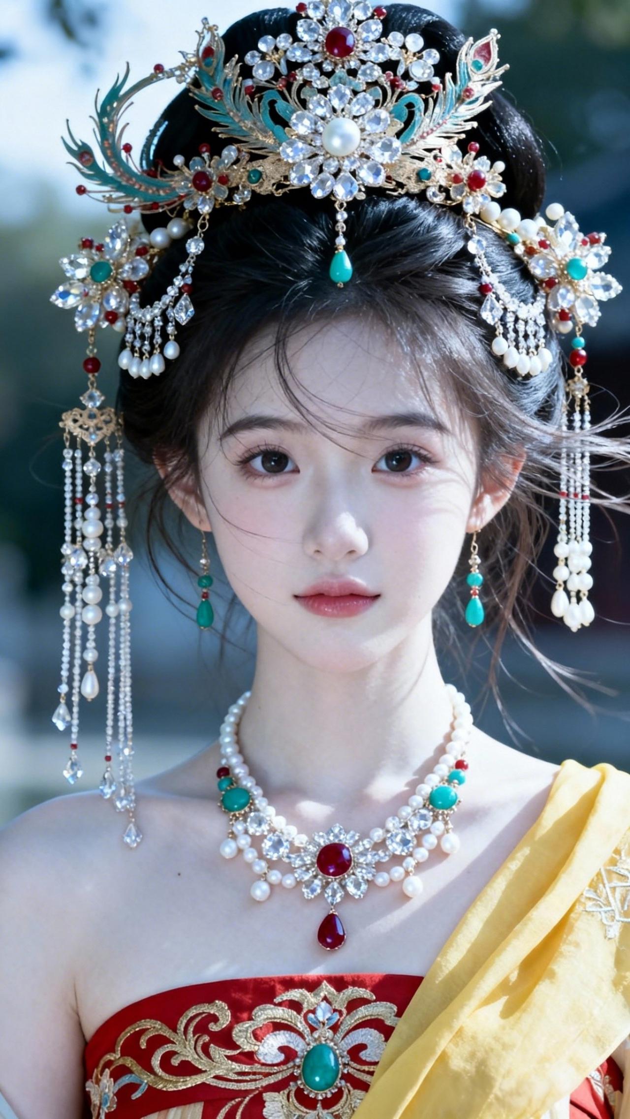 惊艳的汉服新娘造型，珠光宝气，美不胜收！真像古代迷人的公主殿下。古风新娘照什么