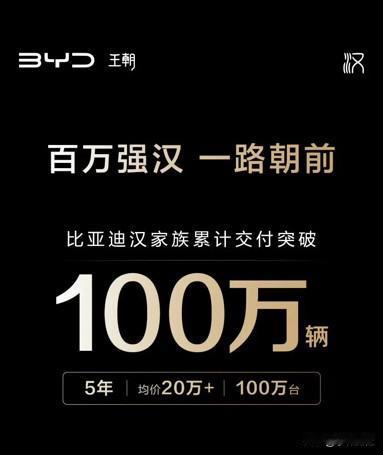 比亚迪：“比亚迪汉家族累计销量突破100万辆，5年均价20万+！”喷子：“都已