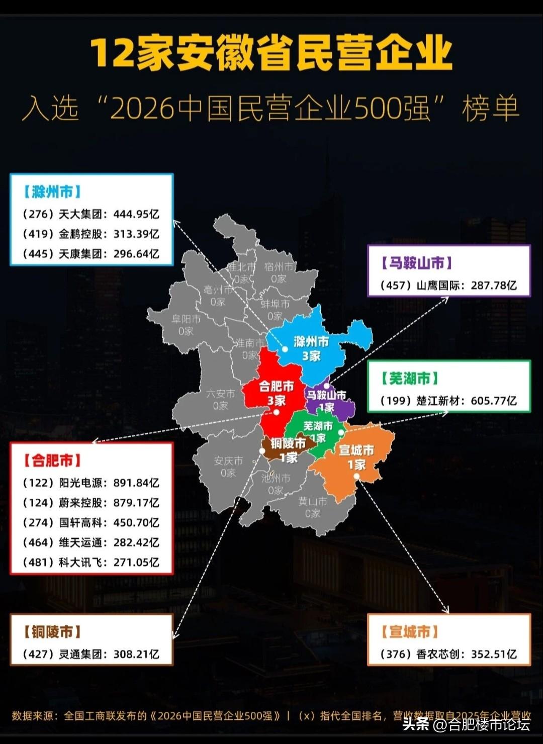 这些就是安徽最强的民营企业。也就12家。