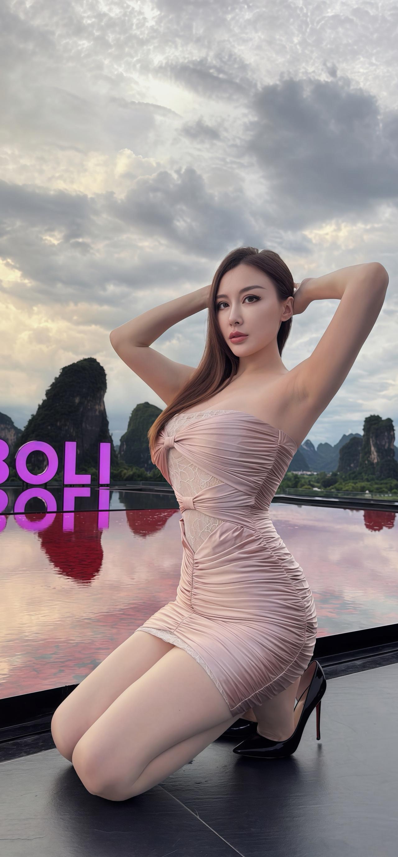 广西阳朔👉🏻安缇丽雅👉🏻天空之境🪞，凌姐美得像AI[比心]美女网红之地