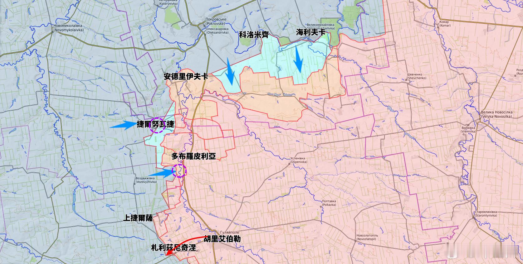 更新希爾斯基反攻態勢「東部」戰術集群突擊隊繼續從胡里艾伯勒向西和西北方向推進。昨