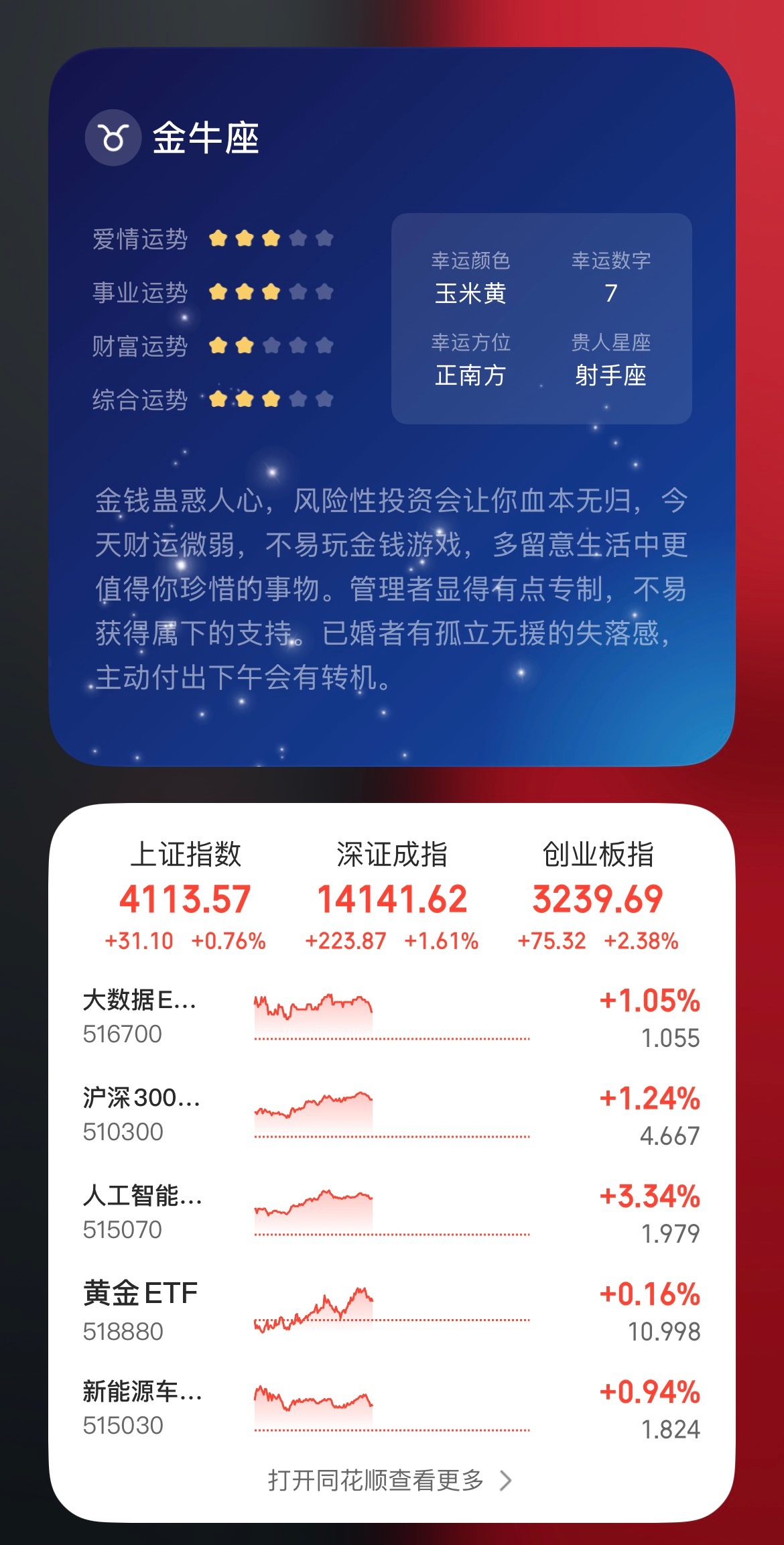 今天的运势看得我心惊肉跳。