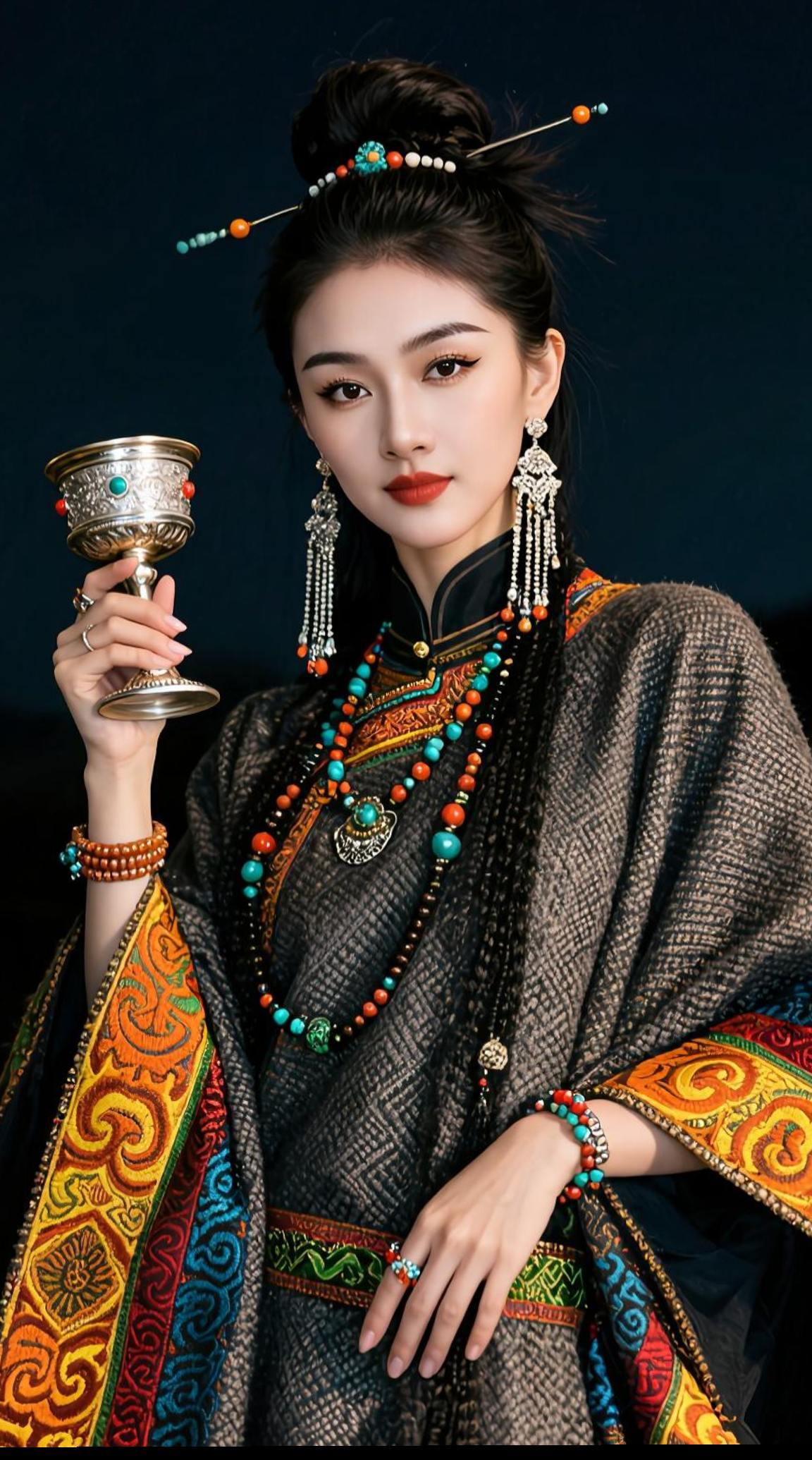  藏地氛围感颜值✨一身藏袍，把东方美学穿进骨子里。