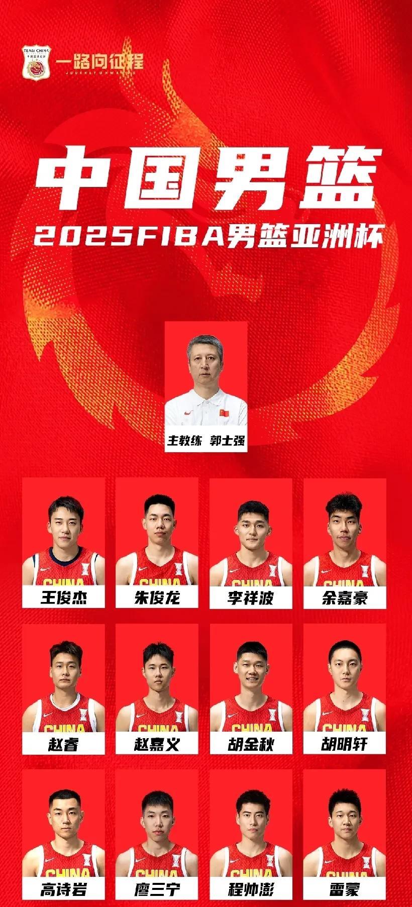 2025年男篮亚洲杯12人大名单公布，徐杰和张宁无缘高诗岩搭上末班车！12人中3