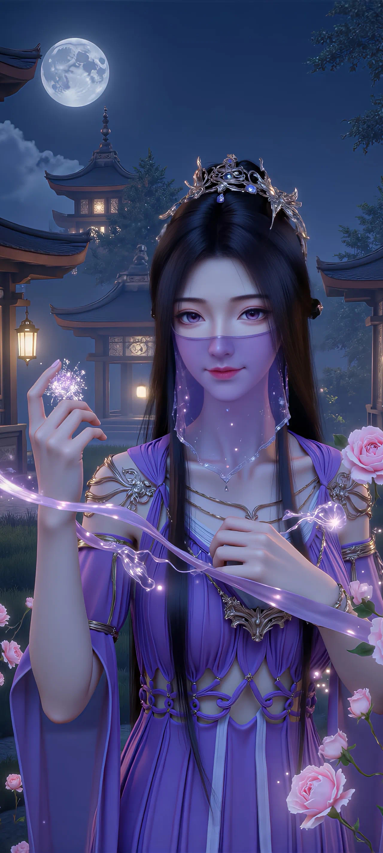 凡人修仙传紫灵【精美壁纸】紫色轻纱，透着神秘与动人国产动漫​​​