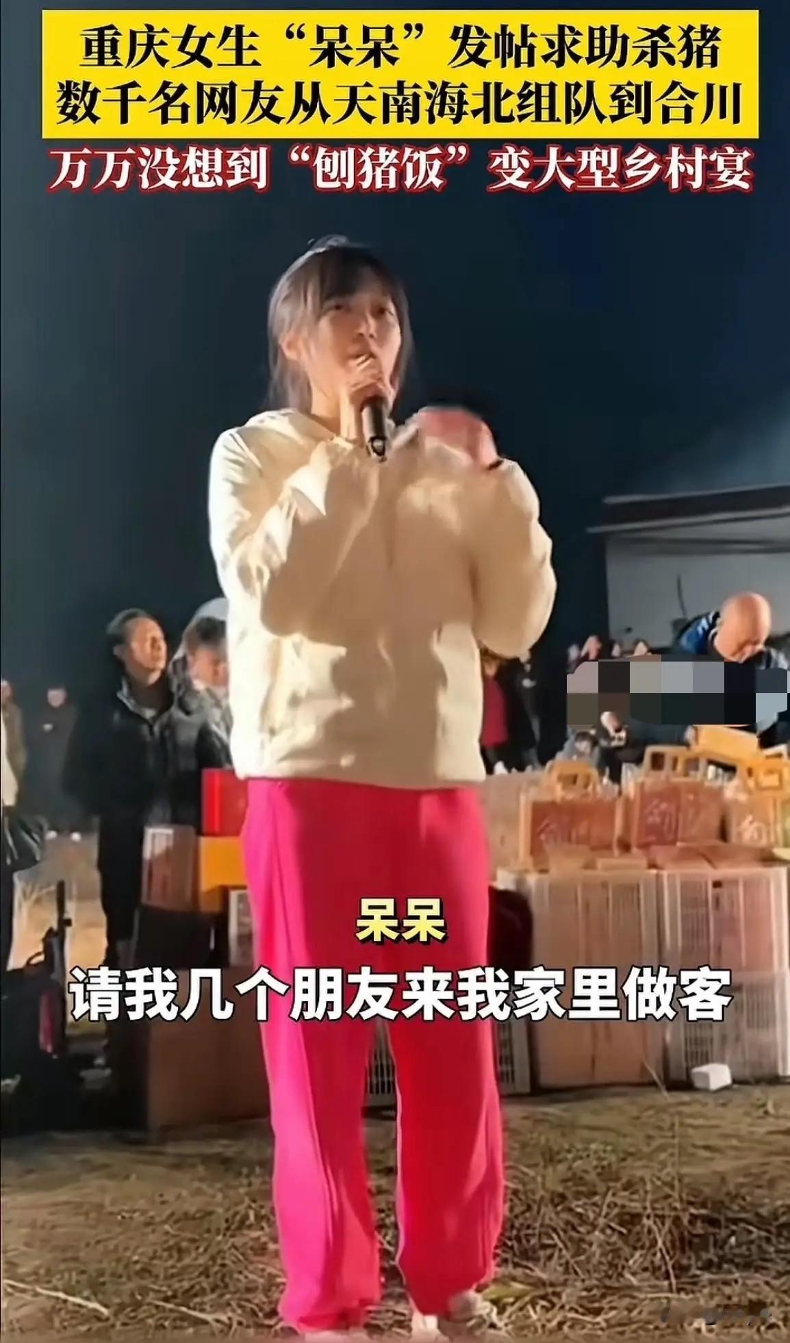 合川这波操作也太会了！小女生呆呆一句“求帮忙按猪，管饭”，居然炸出四千多网友，把