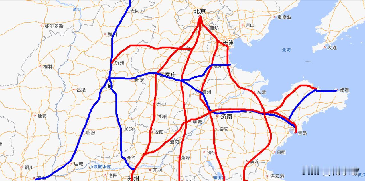河北影响石家庄铁路枢纽地位的三条高铁，郑太高铁、雄忻高铁、沪太高铁（规划）