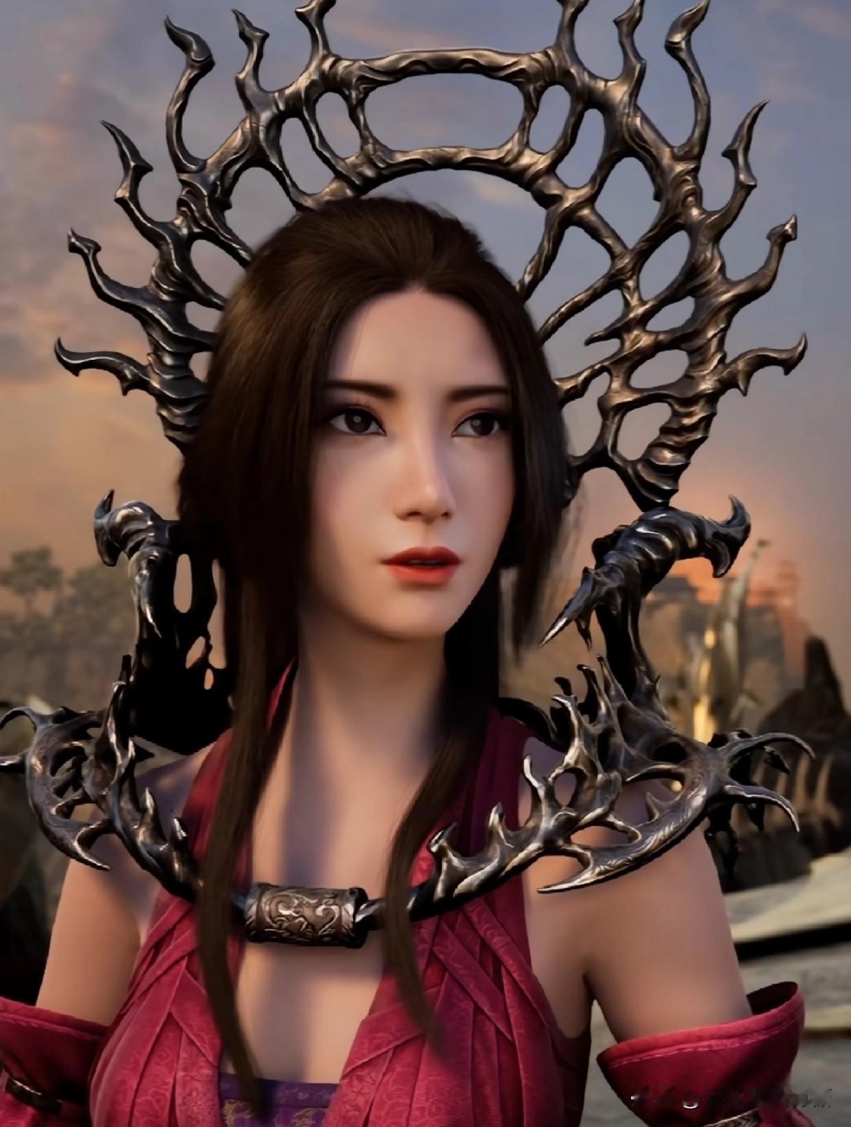 动漫《凡人修仙传》中，董宣儿肩颈那圈独特的硬质轮廓设计，被不少网友戏称为“马桶座