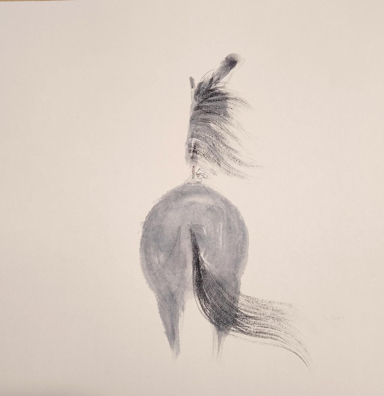 马绘画马绘画素材新年画马马画马