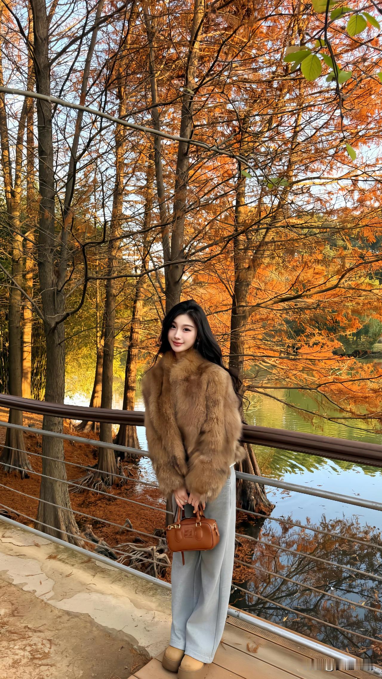 秋日暖阳下，漫步在枫叶林中，感受大自然的美好。