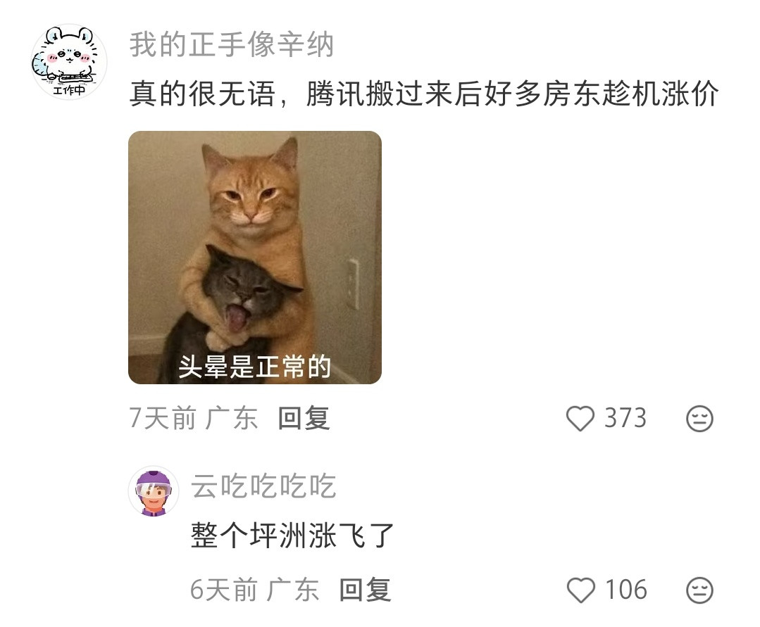 上次看到说腾讯自己买个岛建房子，让那些房东不能再一直涨价赚钱了。今天刷到这个企鹅