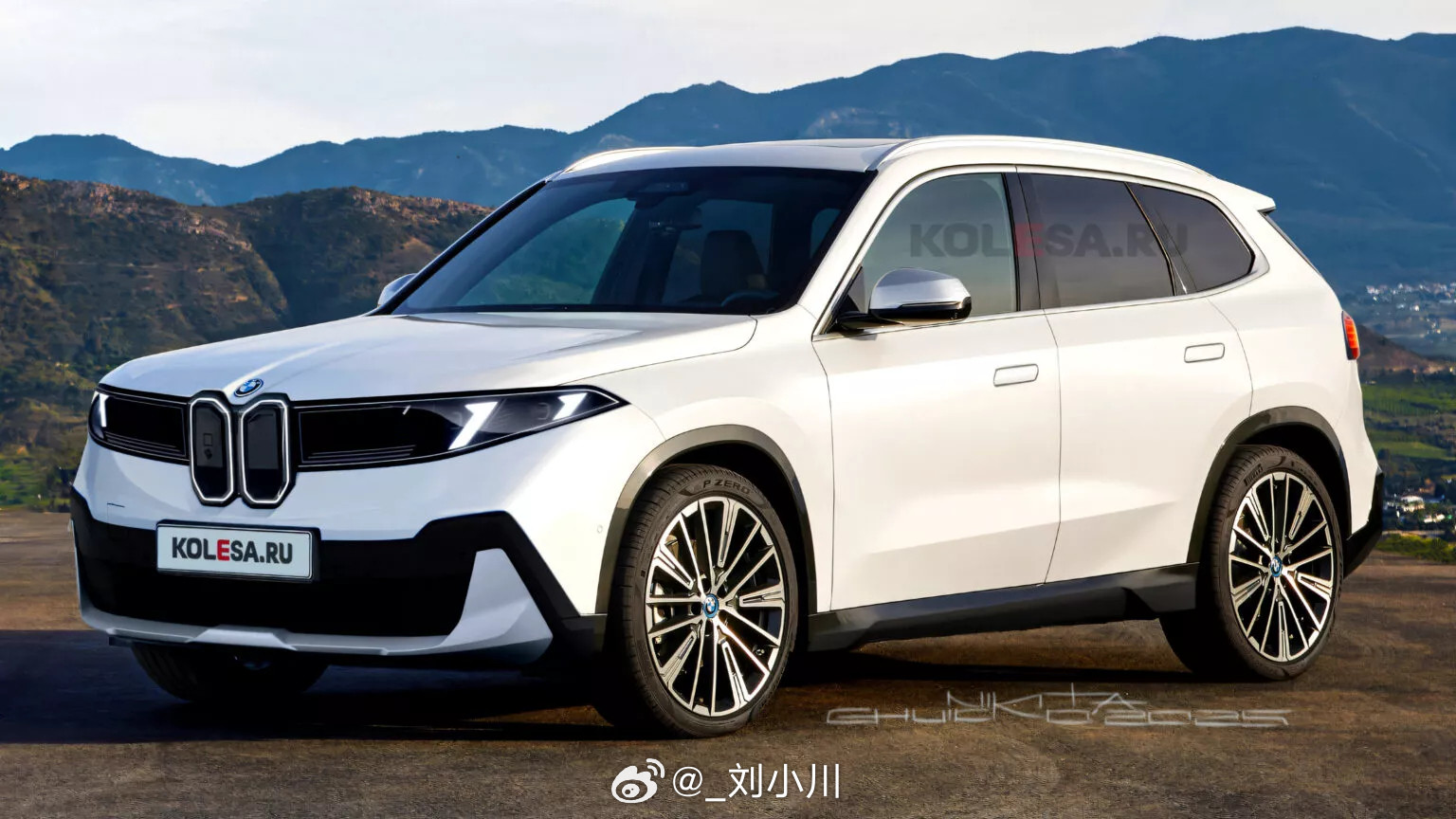 宝马全新一代宝马X1渲染图【新车渲染】把全新一代iX3的设计语言给X1