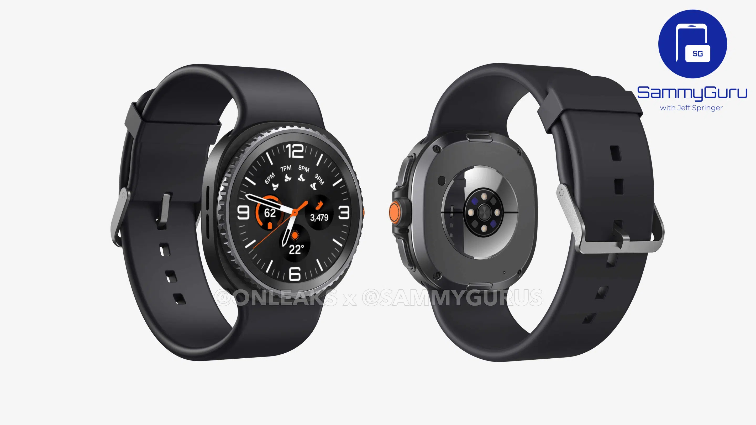 GalaxyWatch8Classic渲染图，物理旋转表盘配备，跟我之前分
