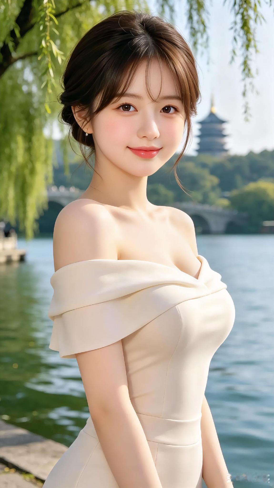 阳光洒在她的笑容上，那是青春的光辉，洋溢着无尽的活力。少女羞涩的眼神，像初夏