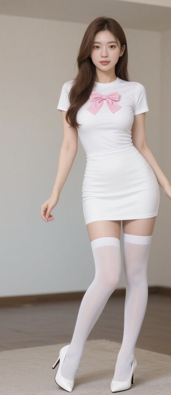 长腿美少女白丝出街，回头率百分百