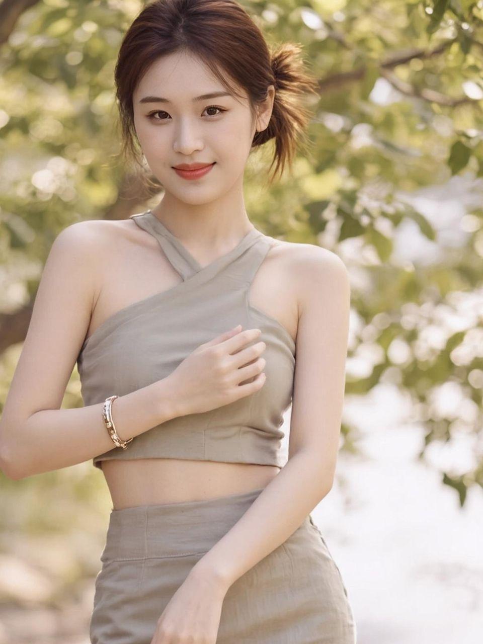 光影交织间，她仿佛从旧时光中走来，一袭旗袍勾勒出温婉的轮廓。裙摆轻扬，似有风掠过