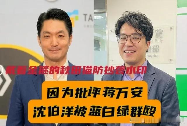 沈伯洋遭蓝白绿群殴！黑熊因“问题油”事件批蒋万安，却遭到蓝营赵少康、白营黄国昌