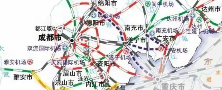 南充为啥不积极推进到绵阳的高铁城际和高速路网？南充作为四川盆地中心区域点位城市，
