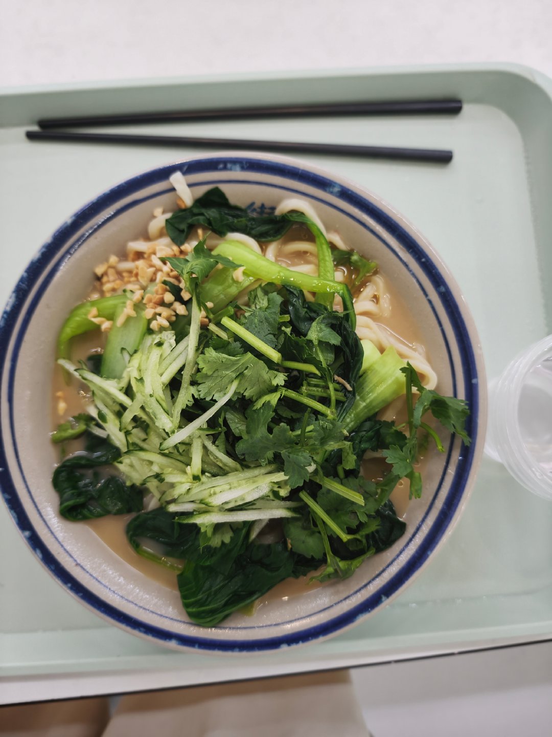 蔬菜汤面加孜然热油蒜头青菜花生j黄瓜孜然热油把这碗面毁了麻的要死我只是想要一碗纯粹的汤面我下次什么都