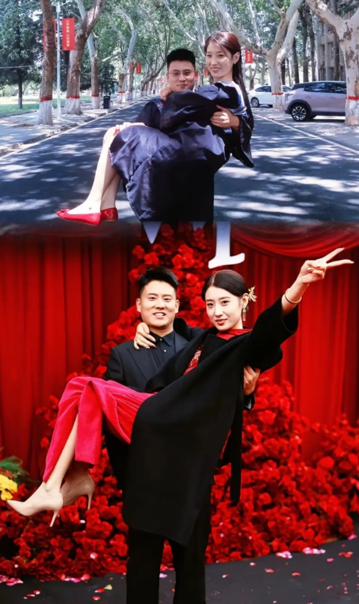 动作都一样，这小子有福气。