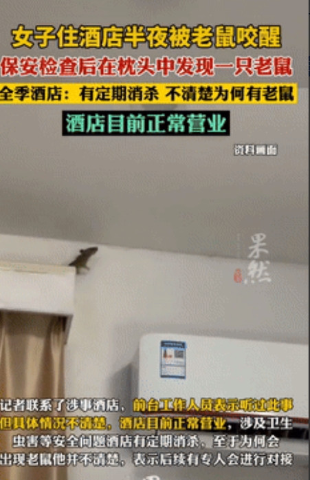 太恶心了！江西南昌，一女子住进酒店，半夜睡觉时突然感觉手臂一阵刺痛，醒来后听见窸