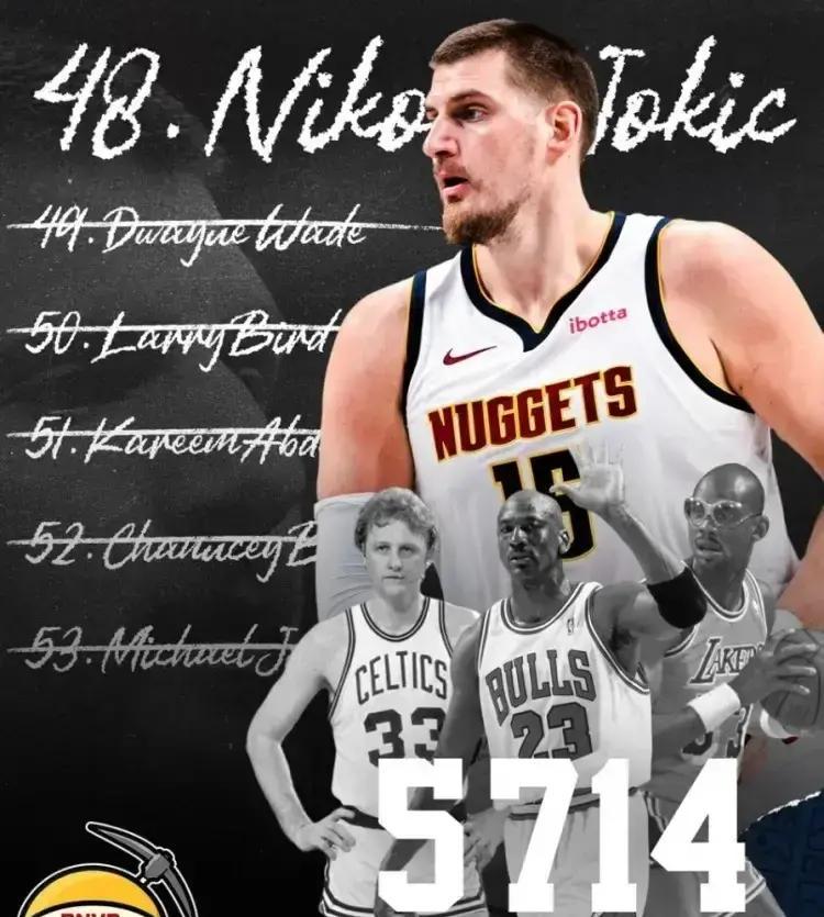 掘金被魔术翻盘，听着离谱，看完数据更离谱。约基奇34+21+12，命中率七成，历