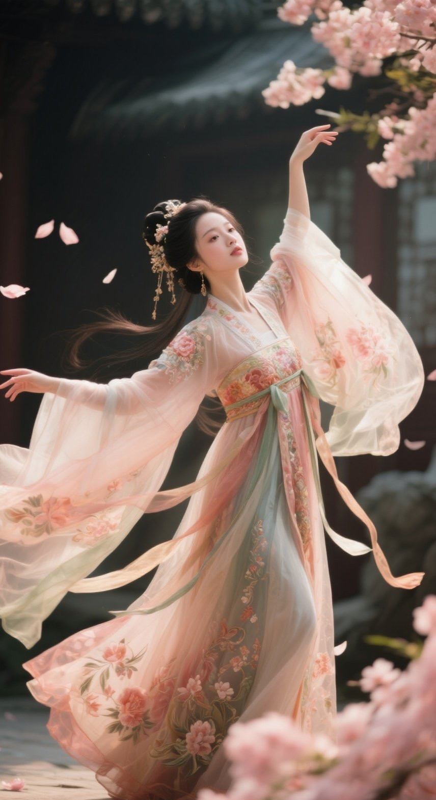 美眉轻舞似惊鸿，古风韵味入画中