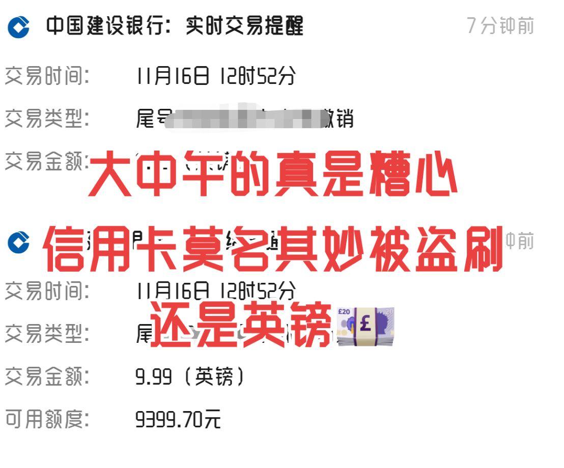 之前一直听他们说，全球支付卡这种很容易被盗刷，自己不相信，也不觉得会那么倒霉，没