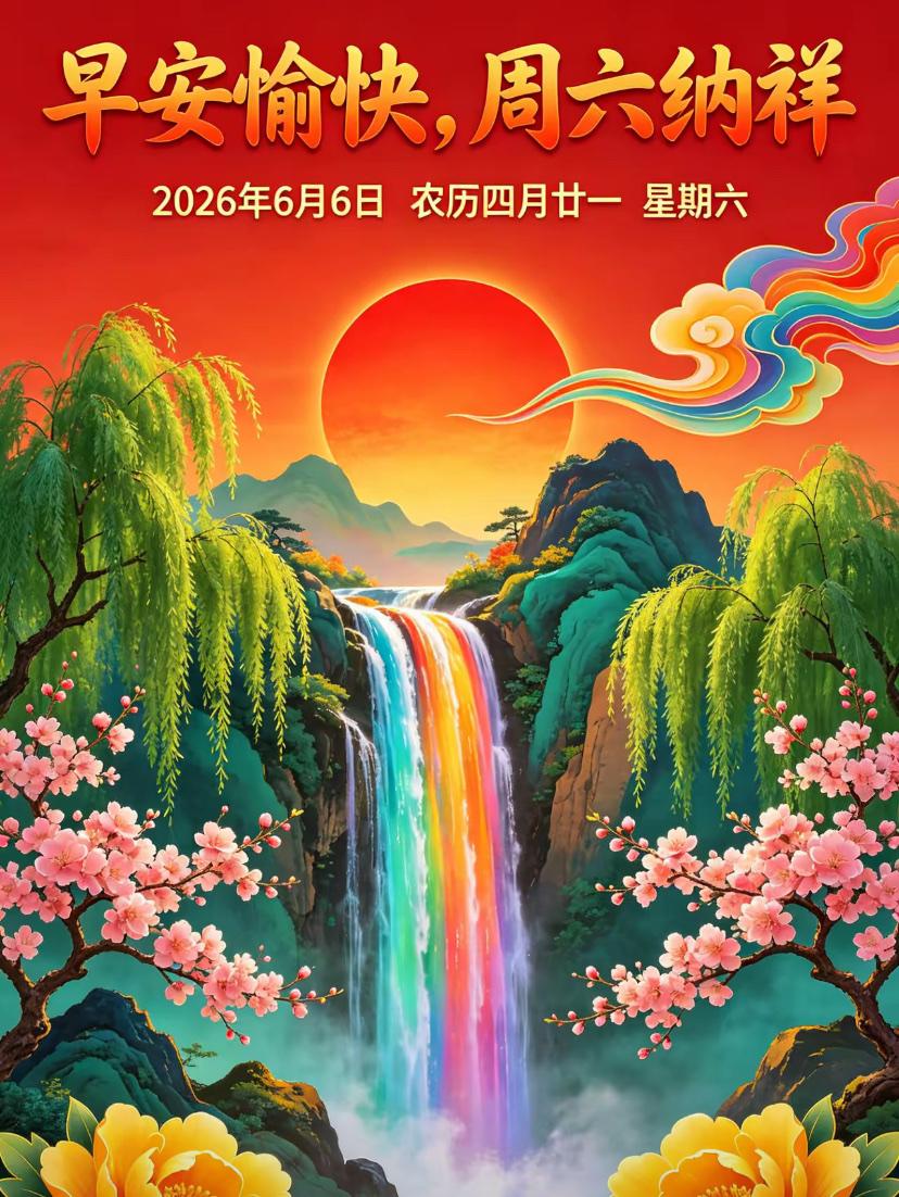 🌺☘️6月6日.夏日安然.周末清欢☘️🌺🌿🌅仲夏朝旭温润绵长，习习晚