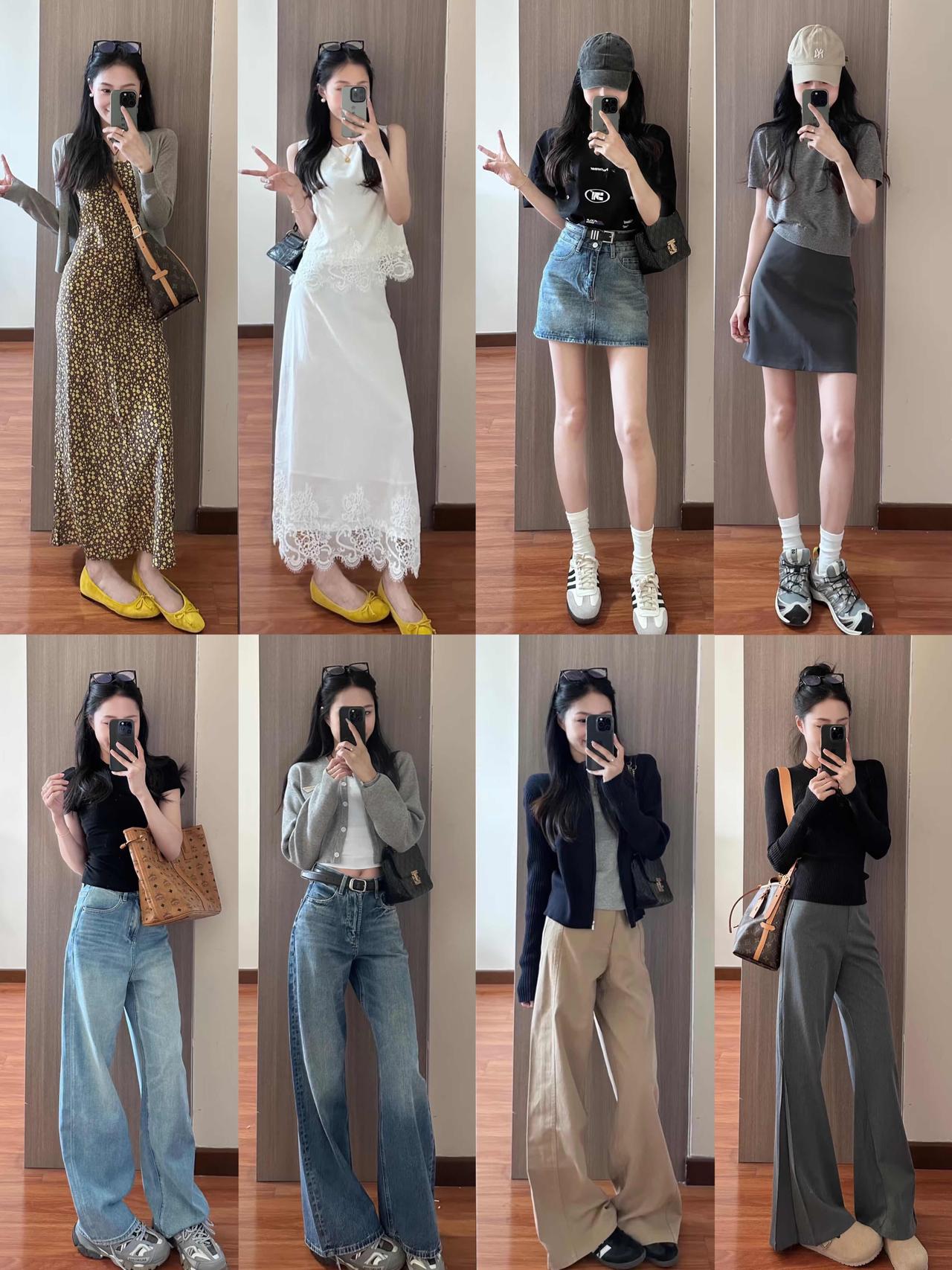 太喜欢这样的简约风了！基础款单品被搭出高级感，干净利落的线条和低饱和配色，轻松