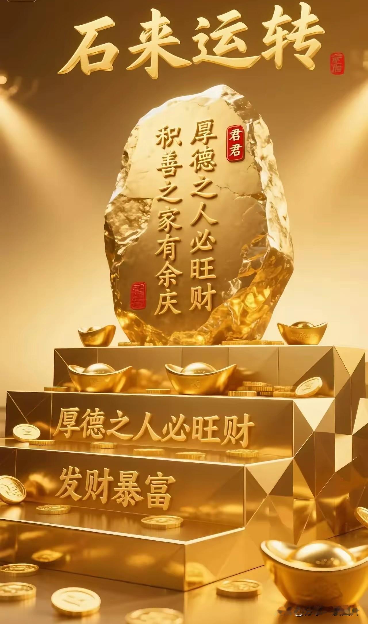 厚德载福财源广，善念聚财运势兴。