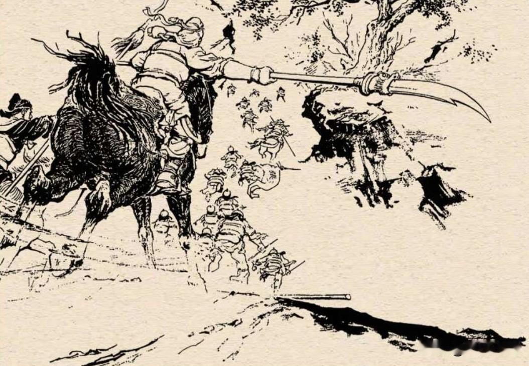 三国演义连环画这里，所表现的是关羽张飞一齐引兵救援，他们来得相当及时，赶跑了一个