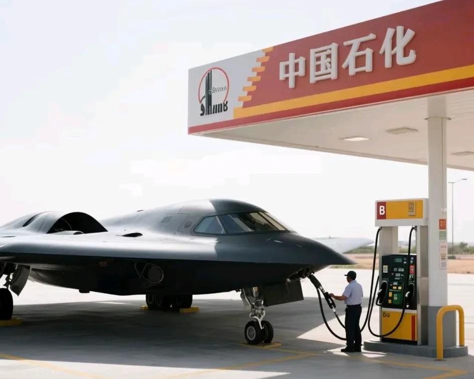 据公知消息，B2轰炸机飞跃了大半个中国领空！中途还降落中石化加油站！加满了98号