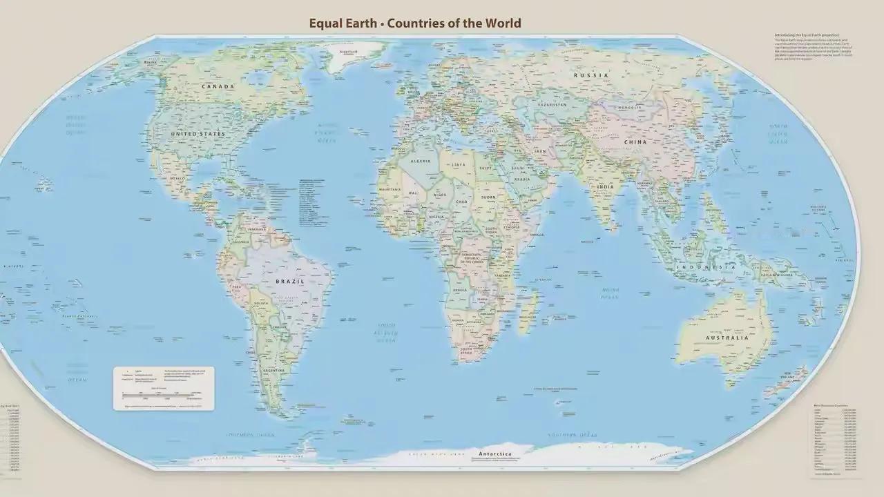新地图来了！难怪美国投反对票，全世界都投了赞成票！在新地图里，美国明显变小了