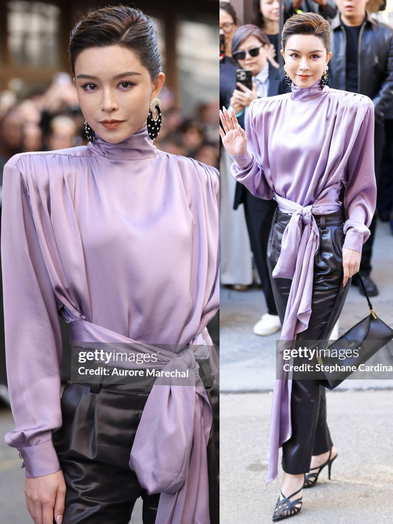 文咏珊李惠利今日巴黎看秀生图，状态都很好