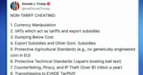 特朗普列举8项非关税“作弊”手段,并直接点名欧盟和日本
