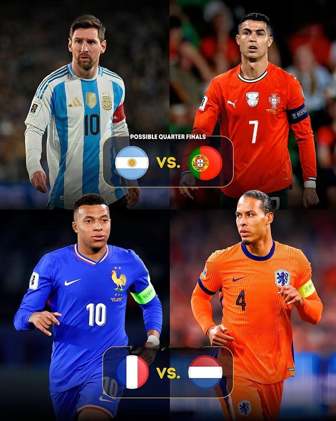 明年的美加墨世界杯，如果一切顺利，1/4就是这八个球队了!但……足球是个圆的!世