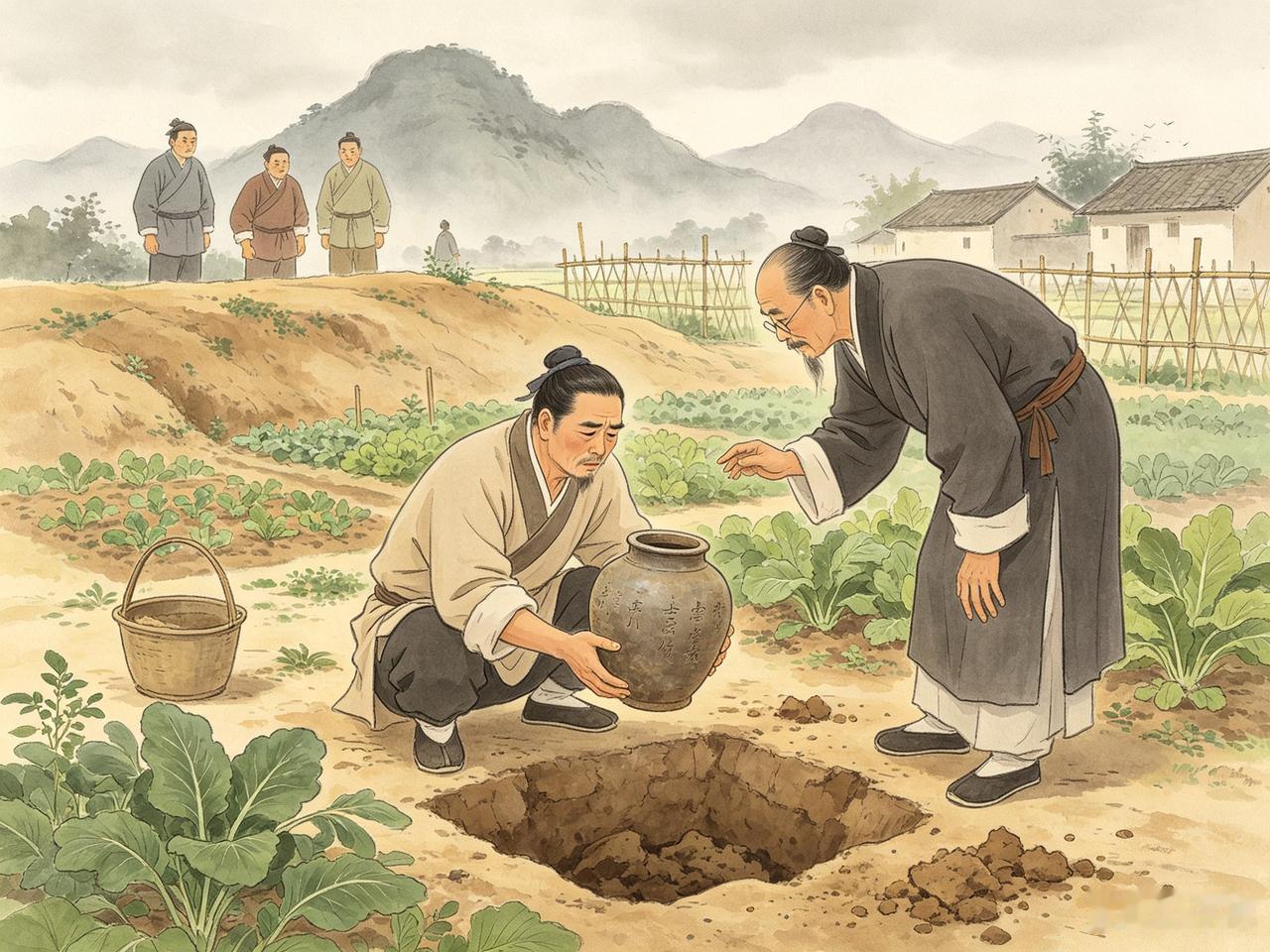清朝时，柳州有个农夫，发现金山脚下有一处废弃的古粪池，便常去那里挖取肥土种菜。