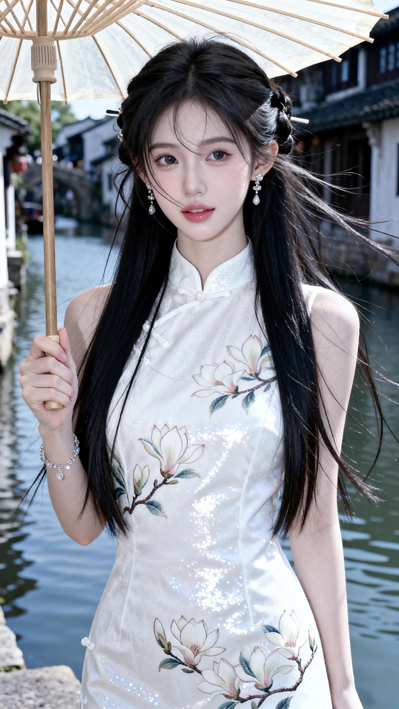 旗袍给予什么样女性美?梦里水乡，梦中女神，优雅永不过时国风范中式旗袍旗袍穿搭风