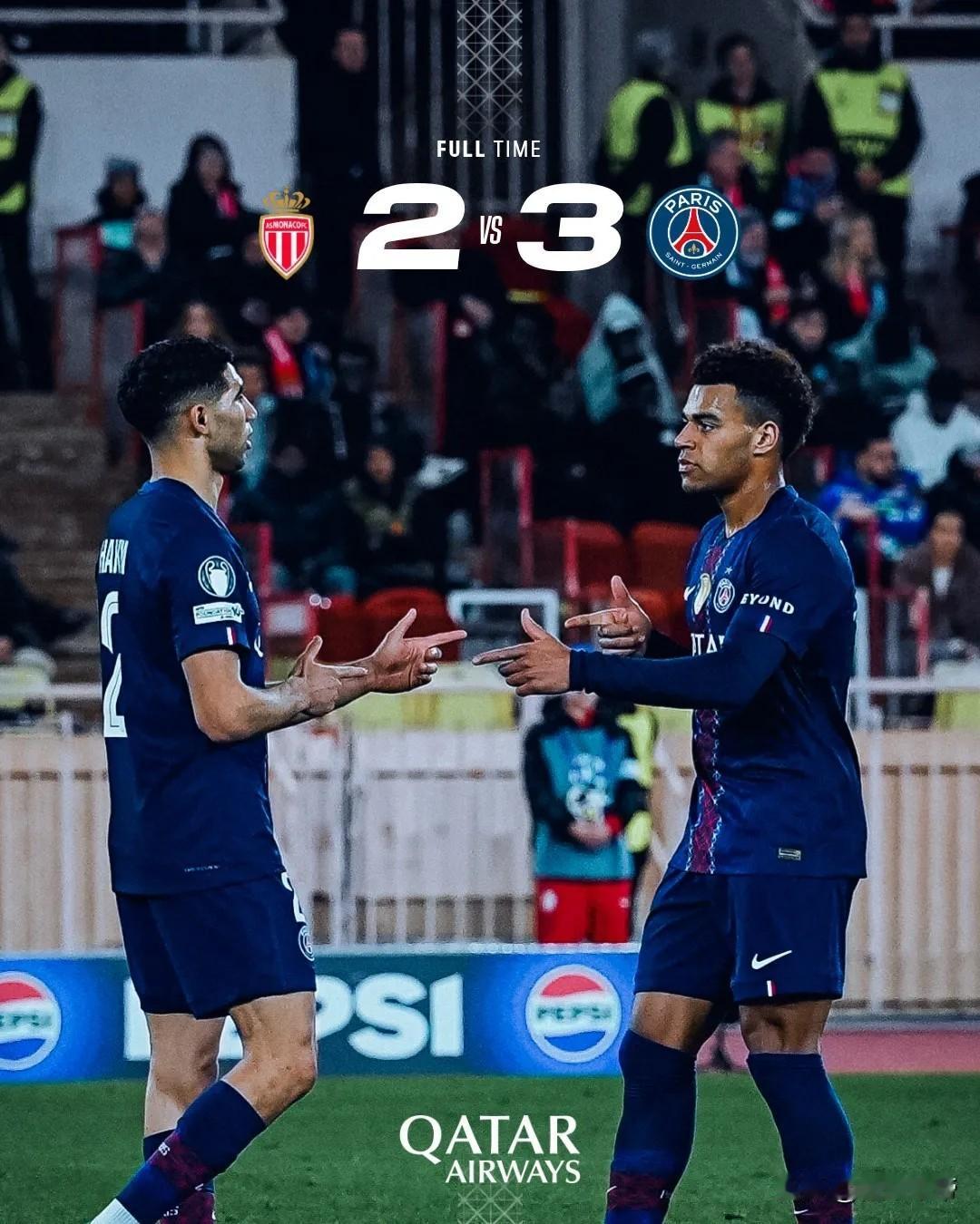 这就是卫冕冠军的底气，大巴黎让2追3逆转摩纳哥!在今天凌晨进行的欧冠淘汰赛附