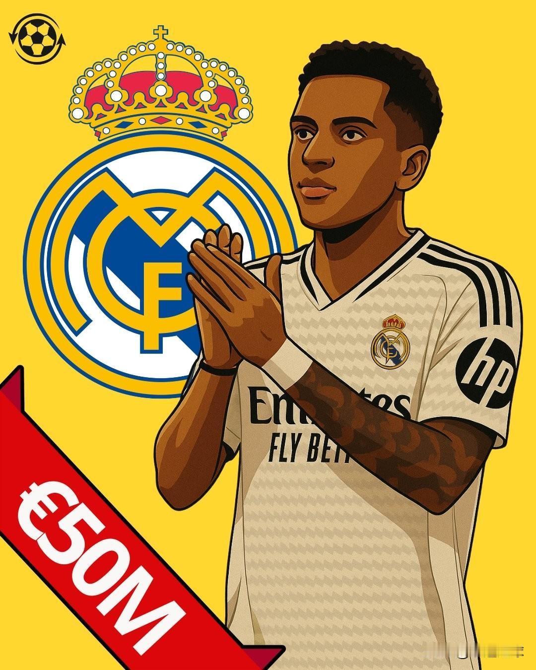 皇家马德里对边锋罗德里戈状态不稳的表现日益不满，目前愿意考虑以约5000万欧元的