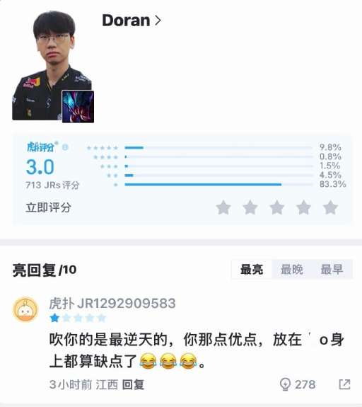 有个疑问：Doran在观众眼里打的菜，为啥每年基本都在强队？一位在LCK摸爬