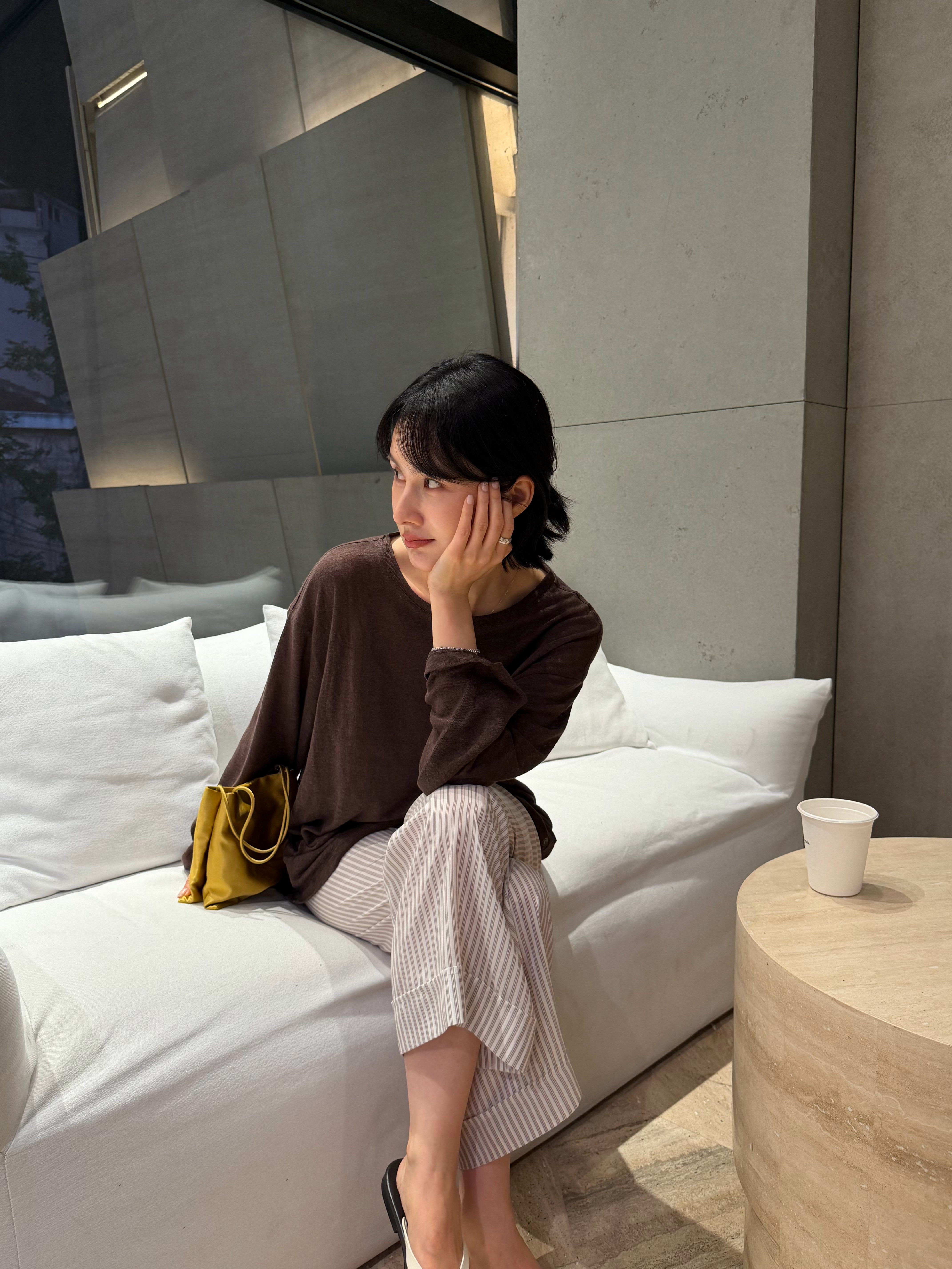 夏日最舒服的look因为这条真丝裤又留了这件棕色t亚麻+真丝无敌了凉快防晒?
