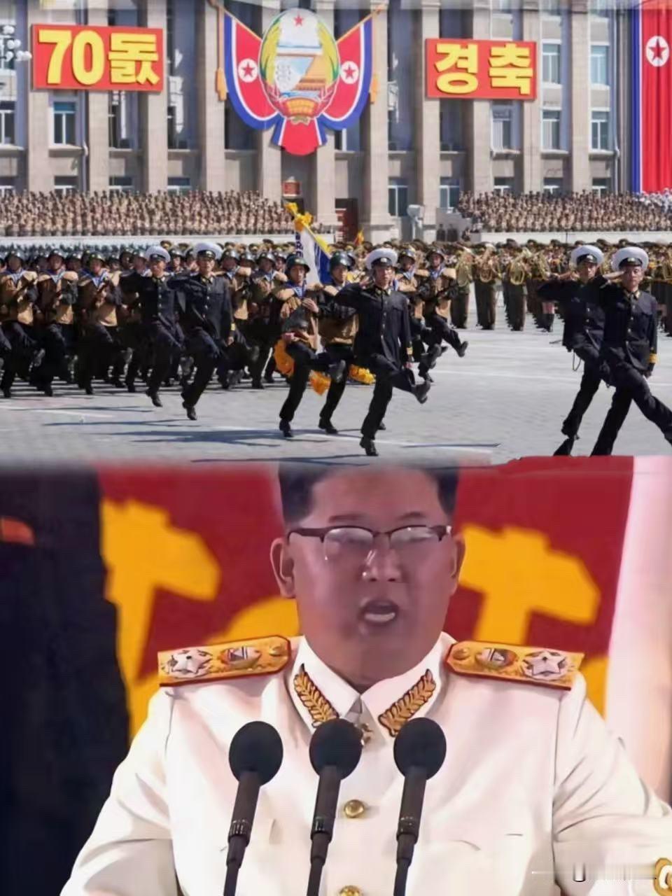 看看韩鲜大阅兵！朝鲜这次阅兵参与国的位次安排可真是复杂，牵扯到中俄越老四国。